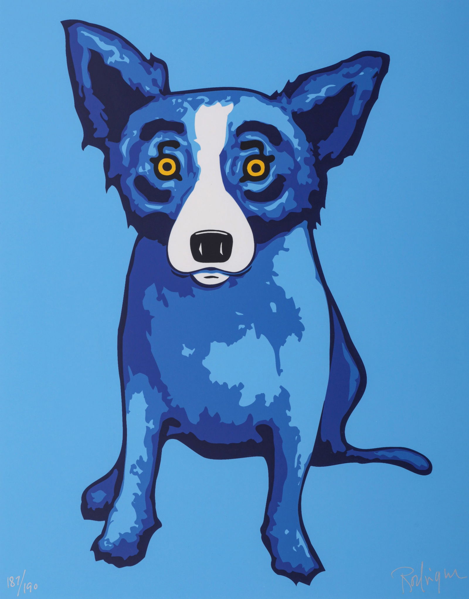 George Rodrigue BLUE SKIES SHINING ON ME (BLUE DOG) Silkscreen (1 of 6)