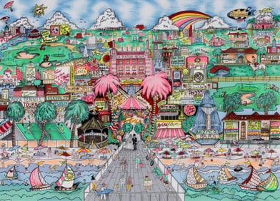 Charles Fazzino BEST OF BOCA 3-D Serigraph, 32.25"W