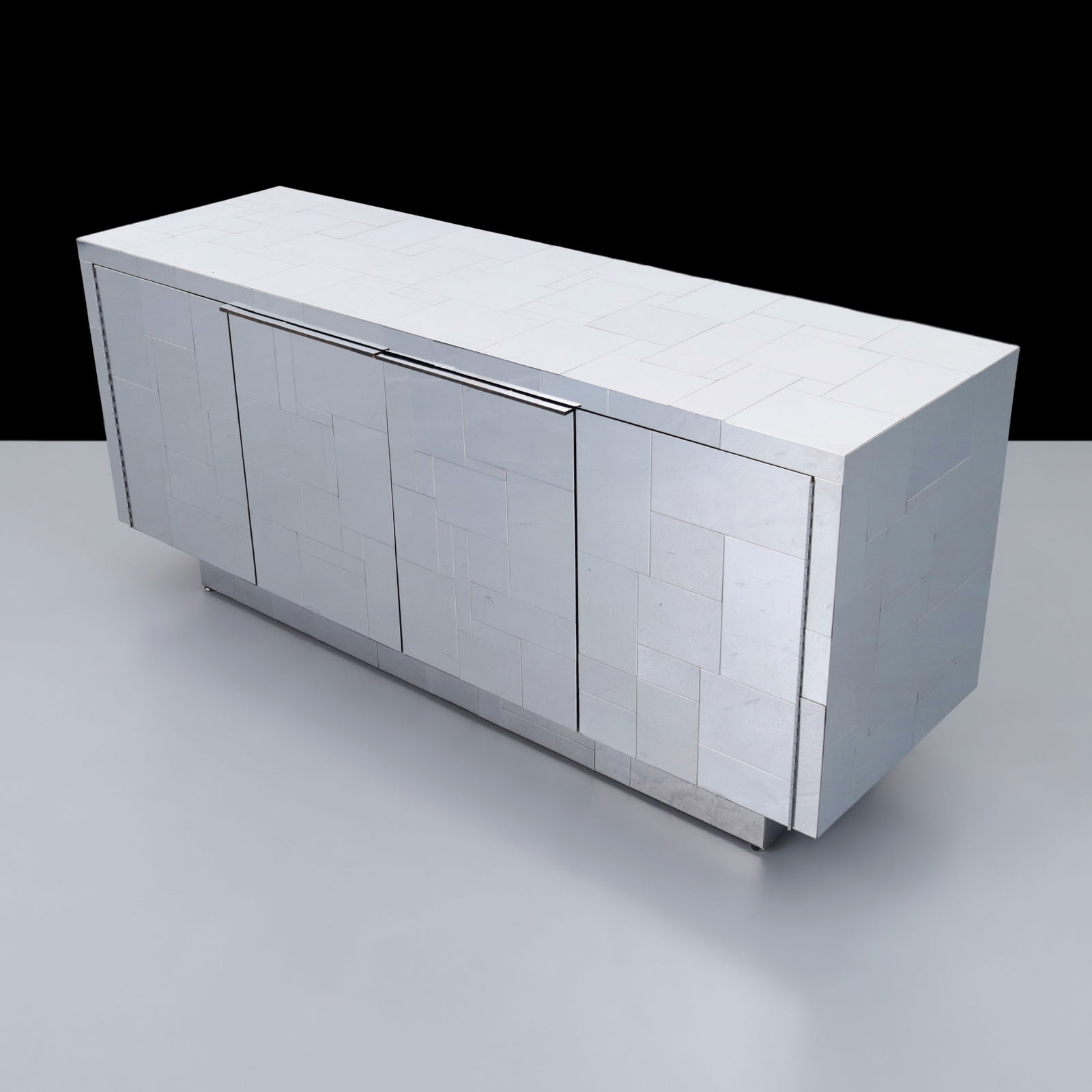 Paul Evans CITYSCAPE Cabinet: Artist/Designer; Manufacturer: Paul Evans (American, 1931-1987); Paul Evans Studio for Directional (USA)Marking(s); notes: no marking(s) apparentMaterials: chr