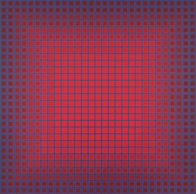 Julian Stanczak COMPOUNDED RED Screenprint