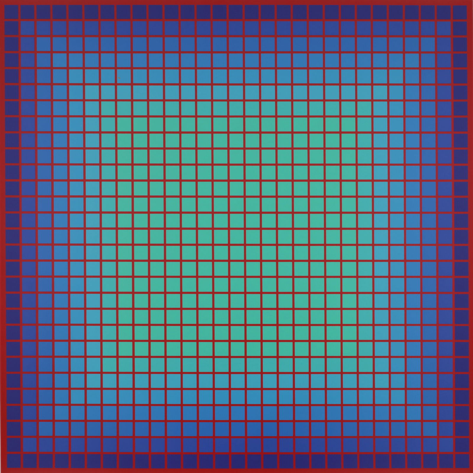 Julian Stanczak CONFERRING BLUE Screenprint: Artist/Designer; Manufacturer: Julian Stanczak (Polish/American, 1928-2017)Marking(s); notes: signed, marking(s); ed. 53/175; 1980Materials: screenprintDimensio