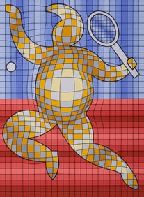 Victor Vasarely TENNIS PLAYER Silkscreen