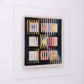 Yaacov Agam VERTICAL MIDNIGHT #4 Agamograph Lenticular Print