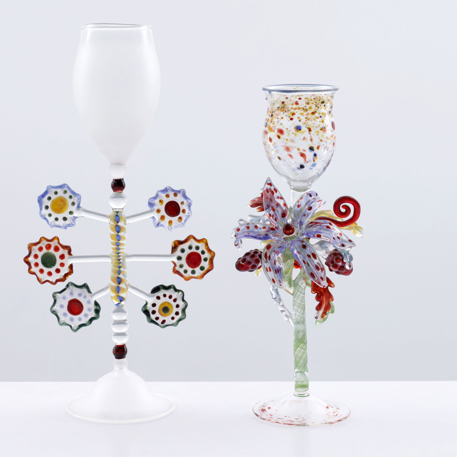 2 Goblets: Jean Amann, Elizabeth Mears: Artist/Designer; Manufacturer: Jean Amann (American, 20th Century), Elizabeth Mears (American, 20th Century)Marking(s); notes: signed; 1995, 1997Materials: 