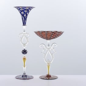 2 Large Charles (Chuck) Savoie Goblets