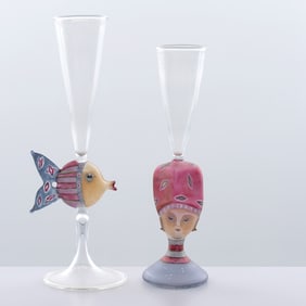 2 Hubert Stern Goblets