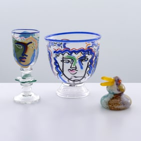 Vase, Goblet & Paperweight: Katherine & William Bernstein, Kjell Engman