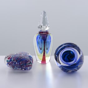 2 Paperweights & Perfume Bottle: Hal David Beyer, Pat Howe ...