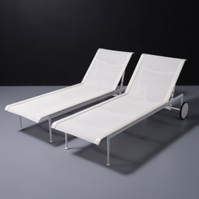 Pair of Richard Schultz Chaise Lounge Chairs