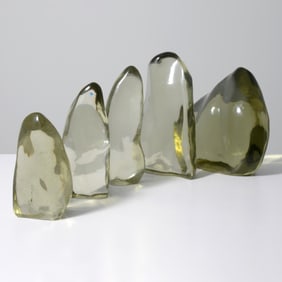 5 Large Polished Andara Crystals, 17"H