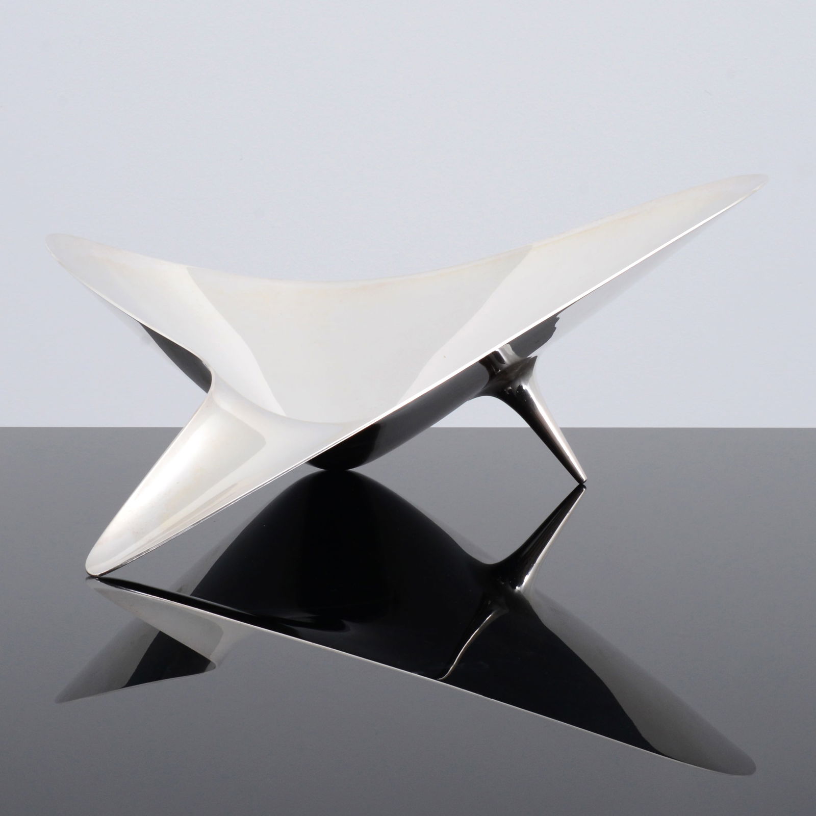 Large Henning Koppel Sterling Silver Center Bowl, 20"W: Artist/Designer; Manufacturer: Henning Koppel (Danish, 1918-1981); Georg Jensen (Denmark)Marking(s); notes: signed, sterling imprint, marking(s)Materials: sterling