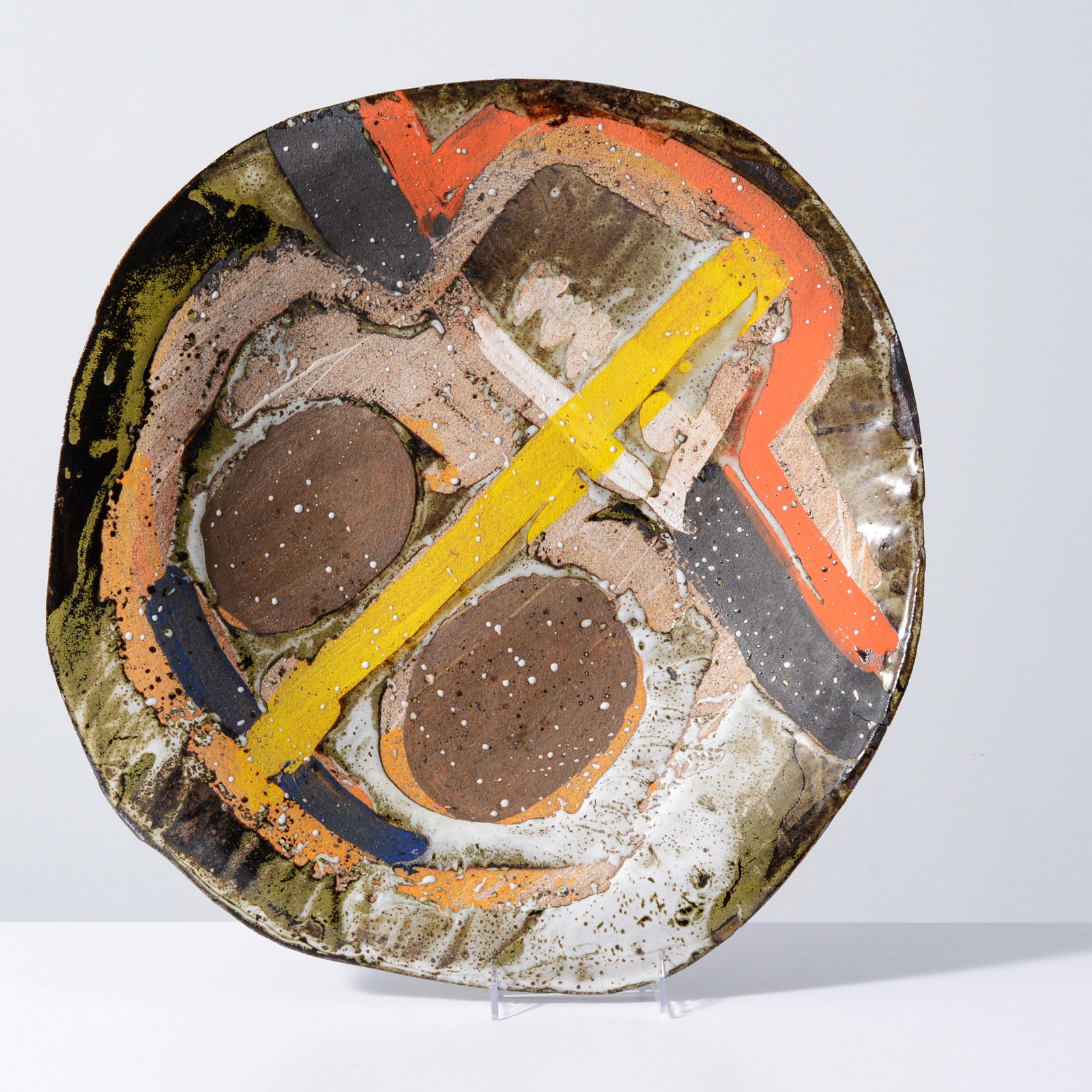 Large Roger Herman SKULL Platter / Bowl, 20.75"Dia (1 of 12)