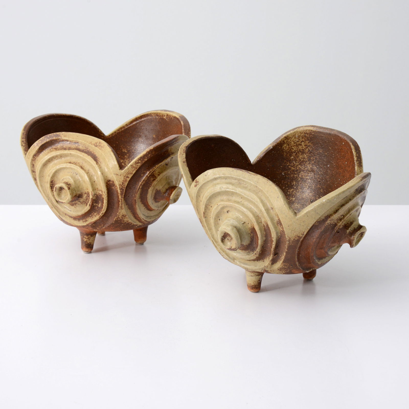 2 Center Bowls, Manner of Accolay Pottery: Artist/Designer; Manufacturer: Accolay Pottery (France), manner ofMarking(s); notes: marking(s)Materials: ceramicDimensions (H, W, D): 6"h, 8