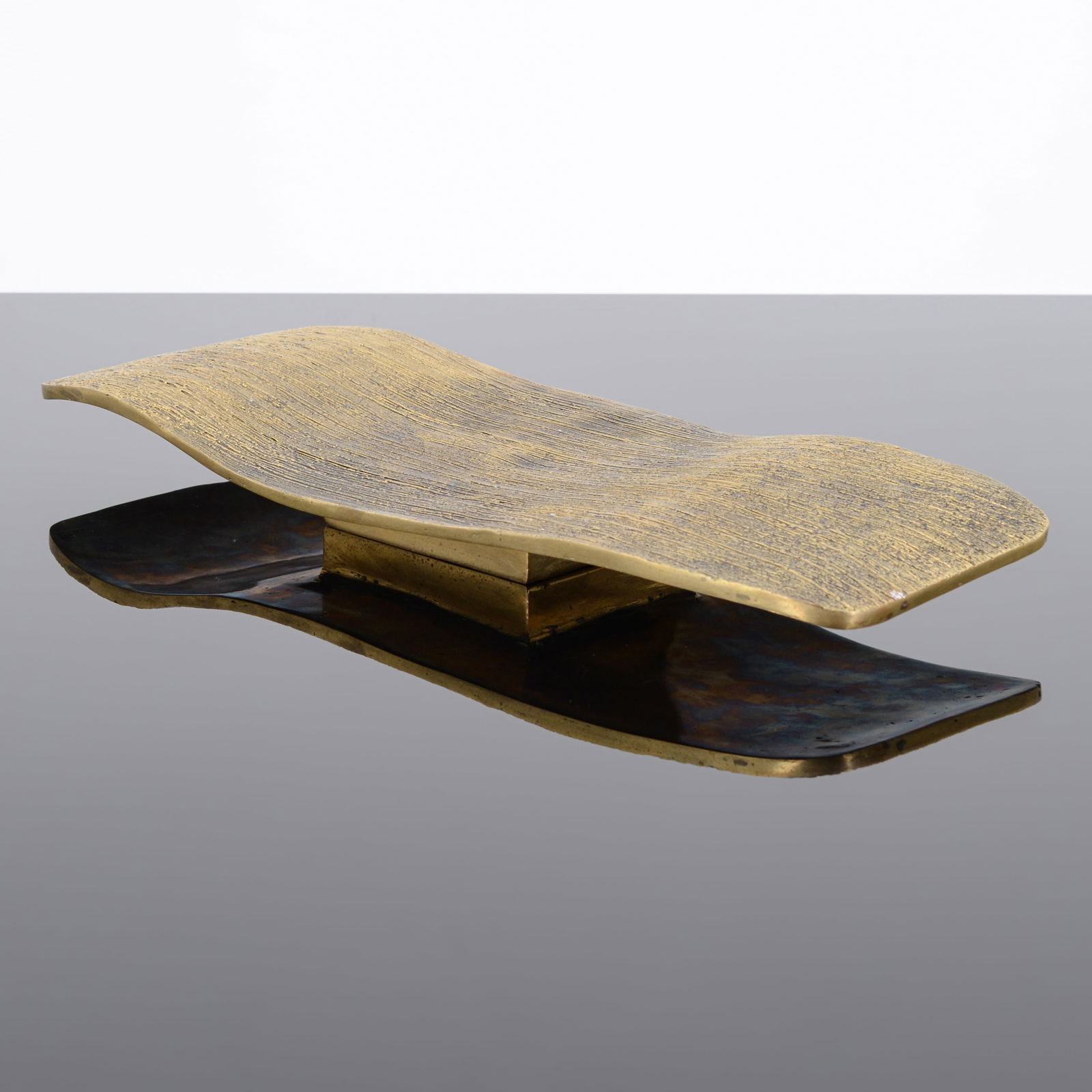 Large John Lyle BYBLOS Bronze Tray, 17"W: Artist/Designer; Manufacturer: John Lyle (American, 20th Century); John Lyle Design (USA)Marking(s); notes: no marking(s) apparentMaterials: bronzeDimensio