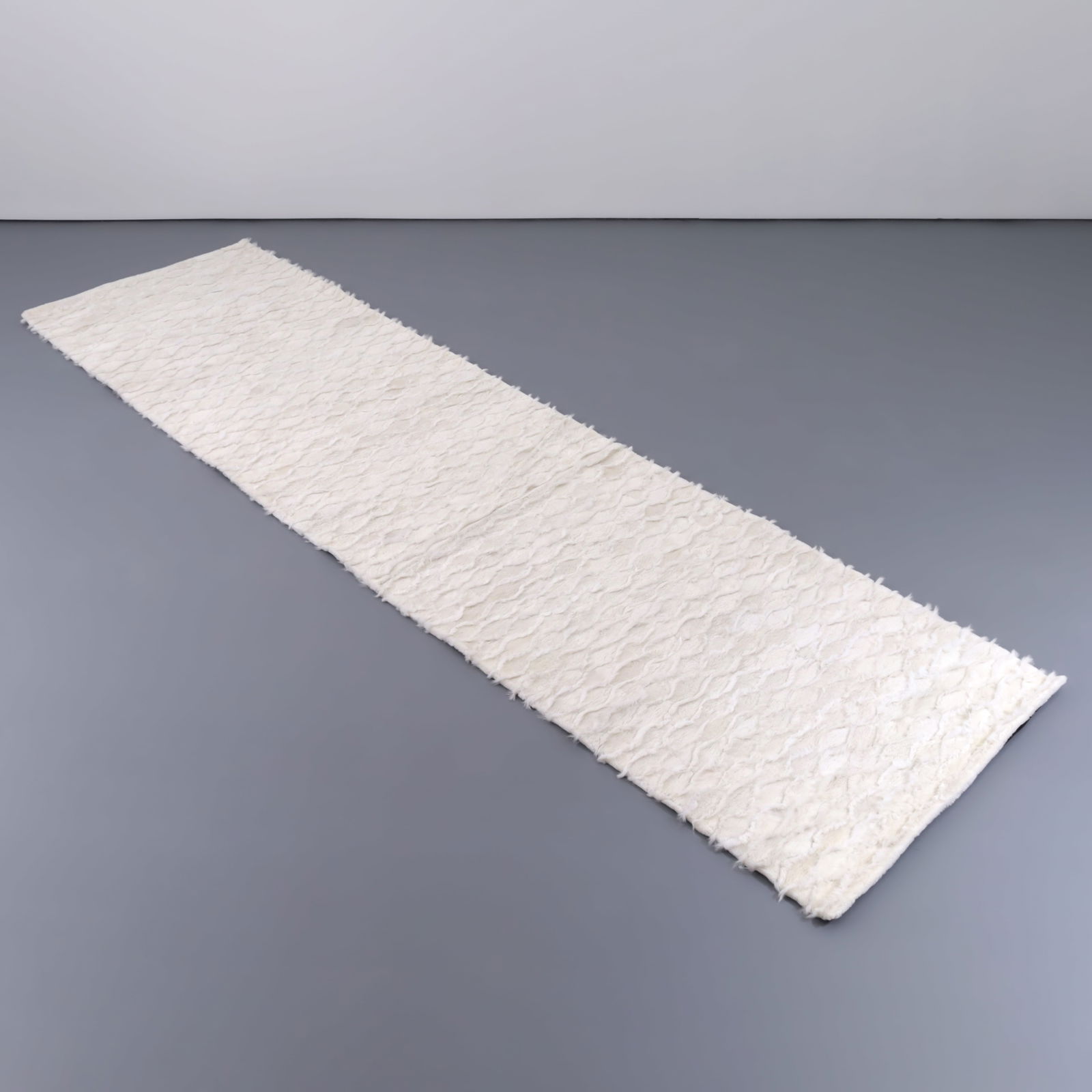 Custom Marc Phillips WAVE MUTON Sheeps Fur Runner, 172"L: Artist/Designer; Manufacturer: Marc Phillips (USA)Marking(s); notes: Marc Phillips labelMaterials: sheep furDimensions (H, W, D): 172&qu