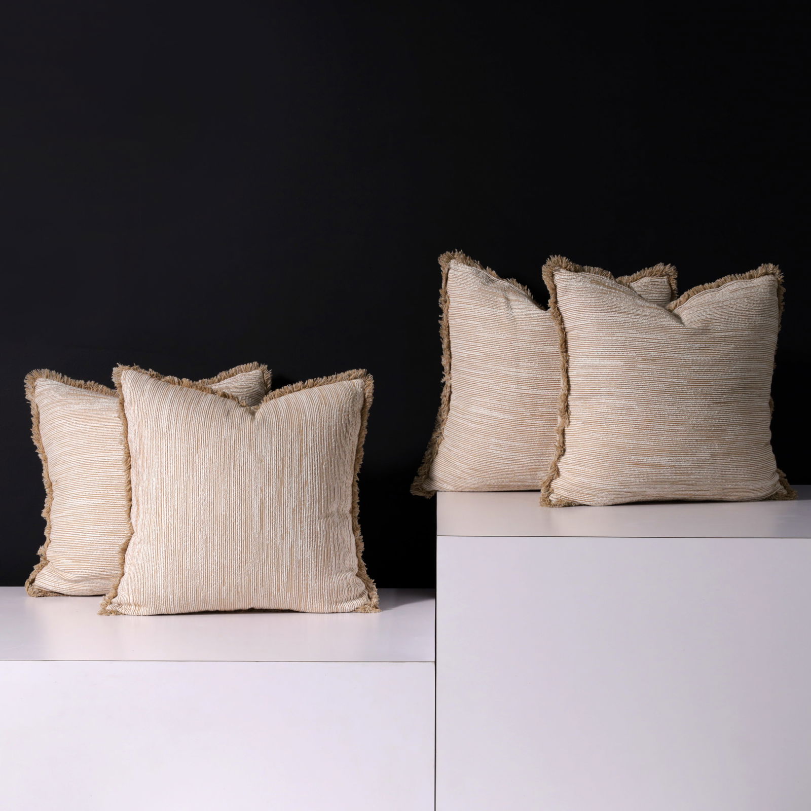 4 Richard Hallberg Design Bespoke Pillows: Artist/Designer; Manufacturer: Richard Hallberg Design (USA)Marking(s); notes: no marking(s) apparentMaterials: variousDimensions (H, W, D): large