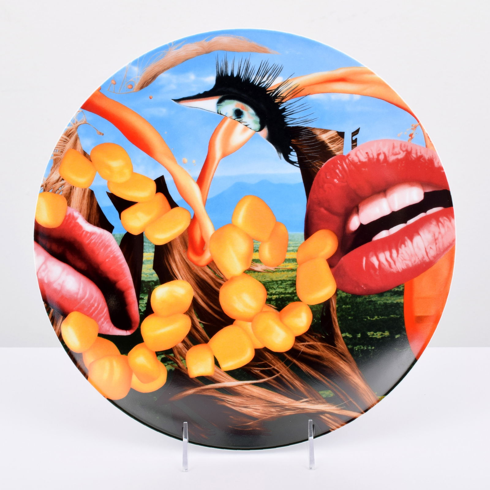 Jeff Koons LIPS Porcelain Plate: Artist/Designer; Manufacturer: Jeff Koons (American, b. 1955); Bernardaud (France)Marking(s); notes: printed signatures, Bernardaud label, marking(s); ed. 445/2500; 2012Materials