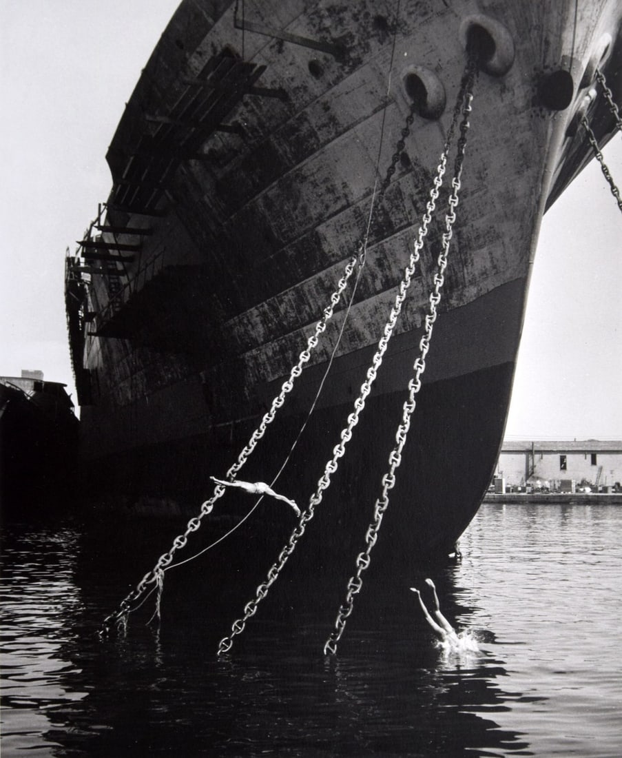 Willy Ronis LA CIOTAT Gelatin Silver Print: Artist/Designer; Manufacturer: Willy Ronis (French, 1910-2009)Marking(s); notes: signed, artist's copyright stamp, 123172, marking(s); 1947 (printed 1994)Materials: gelatin silver