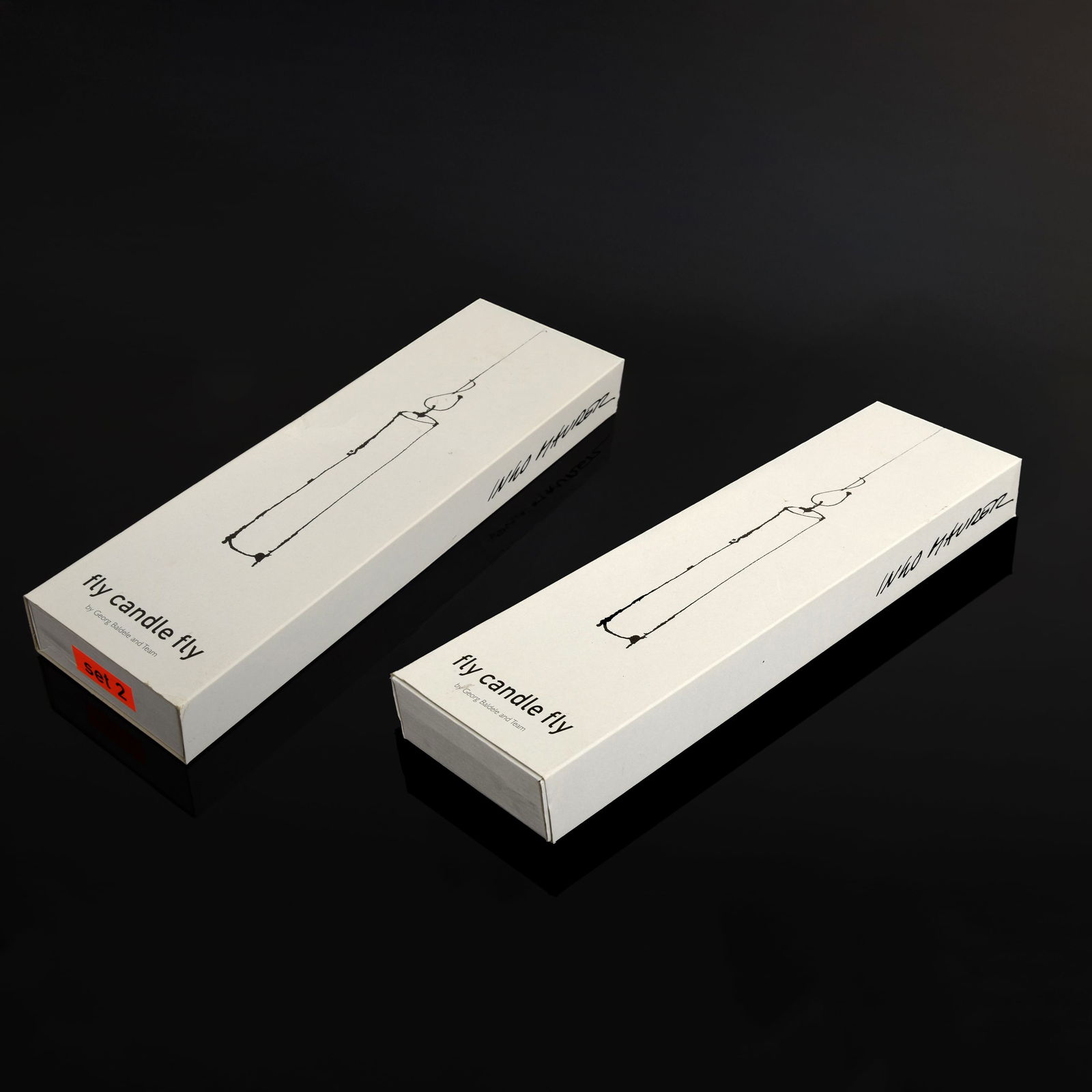 2 Georg Baldele & Team for Ingo Maurer FLY CANDLE FLY: Artist/Designer; Manufacturer: Georg Baldele & Team; Ingo Maurer (Germany)Marking(s); notes: marking(s)Materials: wax, steel wire, plasticDimensions (H, W, D):