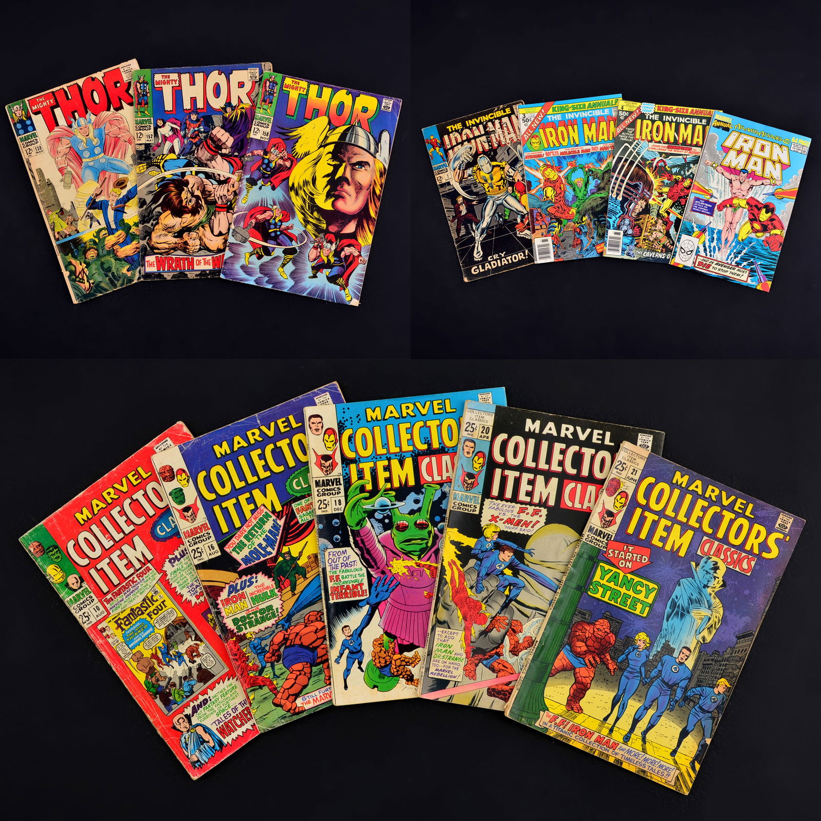 12 Marvel Comics, Various: Artist/Designer; Manufacturer: Jeff Aclin, Mark Bagley, Howard Bender, Rich Buckler, Sal Buscema, John Byrne, Janice Cohen, Gene Colan, John Costanza, Dan Crespi, Steve Ditko, T. Fine, Steve