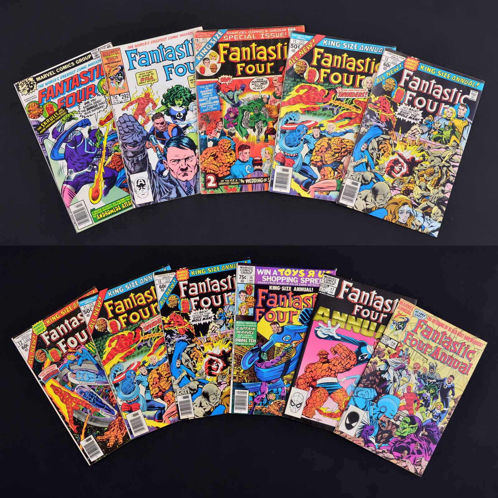 11 Marvel Comics, THE FANTASTIC FOUR: Artist/Designer; Manufacturer: Mark Bright, John Buscema, Sal Buscema, John Byrne, Michael Carlin, Bobbie Chase, John Costanza, Dan Crespi, Larry Elmore, Phil Felix, Bob Hall, Jack