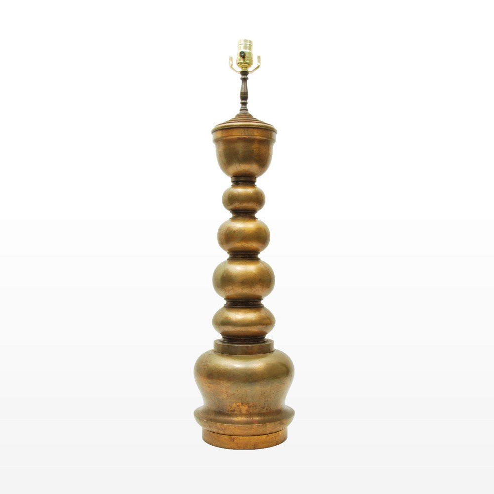 James Mont Gilded Lamp: Designer & Manufacturer: James Mont Markings: none Country of Origin & Materials: USA; wood Additional Information & Circa: Gilded lamp by James Mont; c. 1960 (Key Word Search: James Mont, Serge Roche