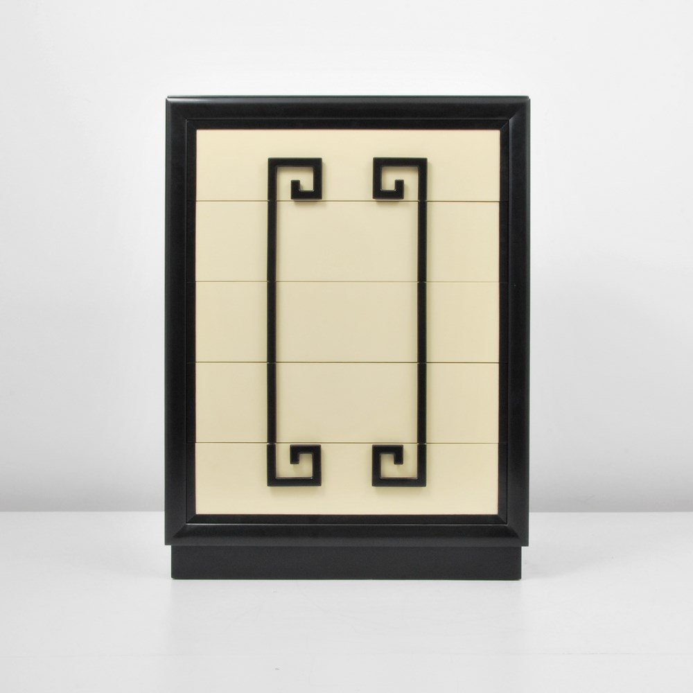 Kittinger "Mandarin" Chest of Drawers: Designer & Manufacturer: Kittinger Markings: marked Country of Origin & Materials: USA; wood Additional Information & Circa: "Mandarin" chest of drawers, one drawer with separators and another drawer