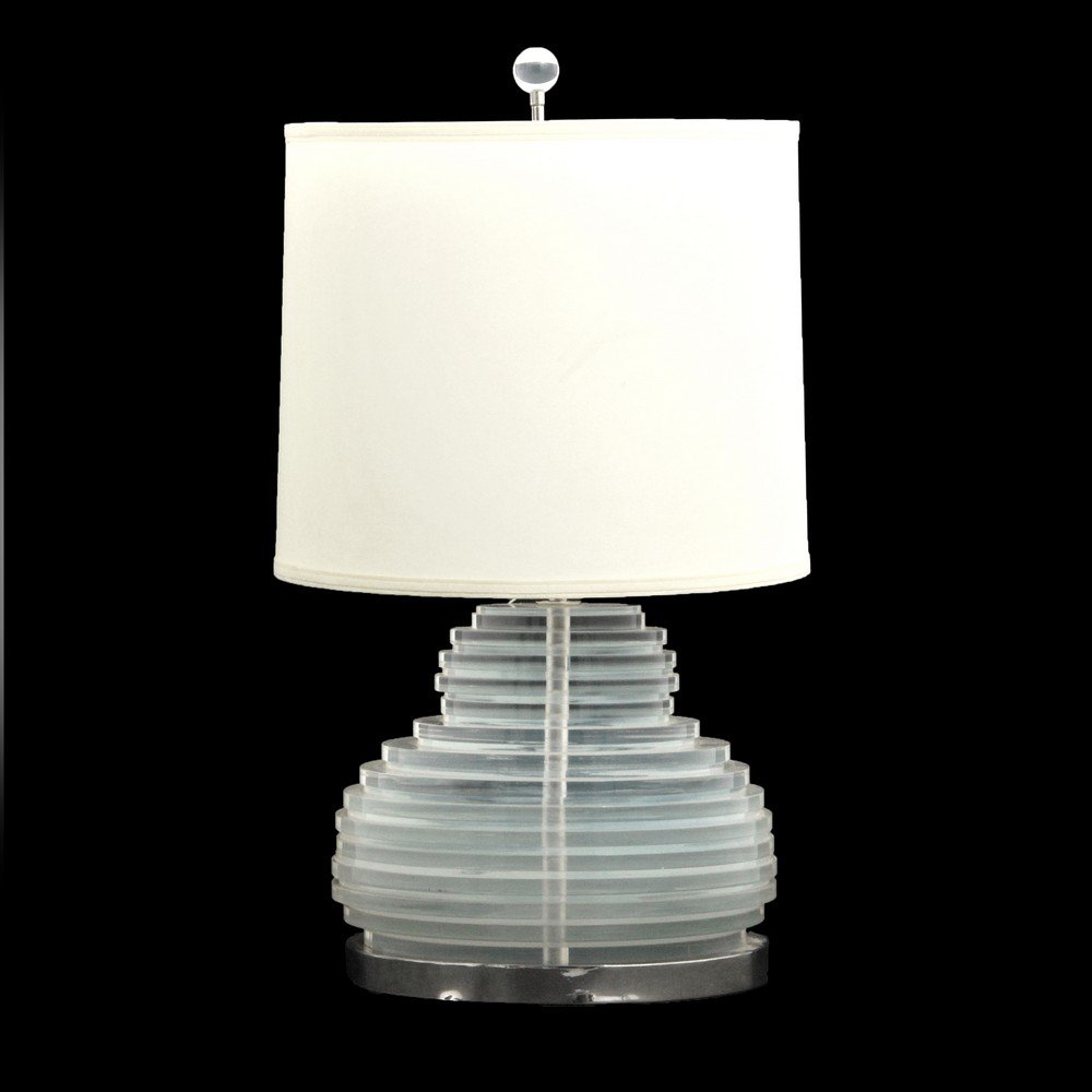 Outstanding Lucite Lamp, Manner of Karl Springer: Designer & Manufacturer: Karl Springer, Manner of Markings: none Country of Origin & Materials: USA; lucite, chrome Additional Information & Circa: Quality stacked lucite lamp in the manner of Karl Sp
