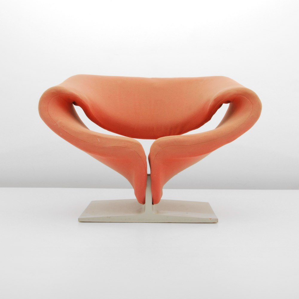 Pierre Paulin "Ribbon" Lounge Chair: Designer & Manufacturer: Pierre Paulin; Artifort Markings: marked Country of Origin & Materials: France; metal, upholstery Additional Information & Circa: "Ribbon" lounge chair by Pierre Paulin; d. 19