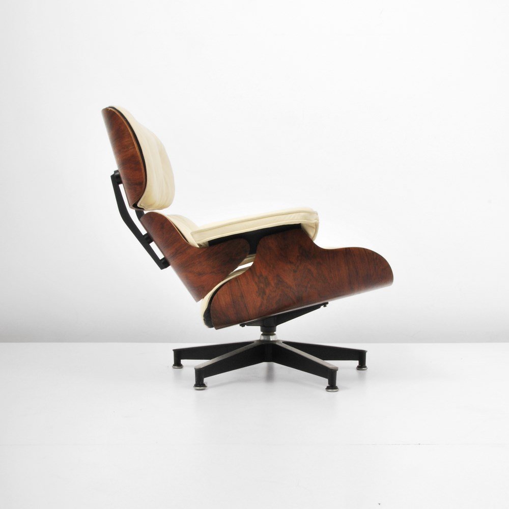 Charles & Ray Eames Lounge Chair: Designer & Manufacturer: Charles & Ray Eames; Herman Miller Markings: marked Country of Origin & Materials: USA; rosewood, leather, metal Additional Information & Circa: Leather and rosewood lounge ch