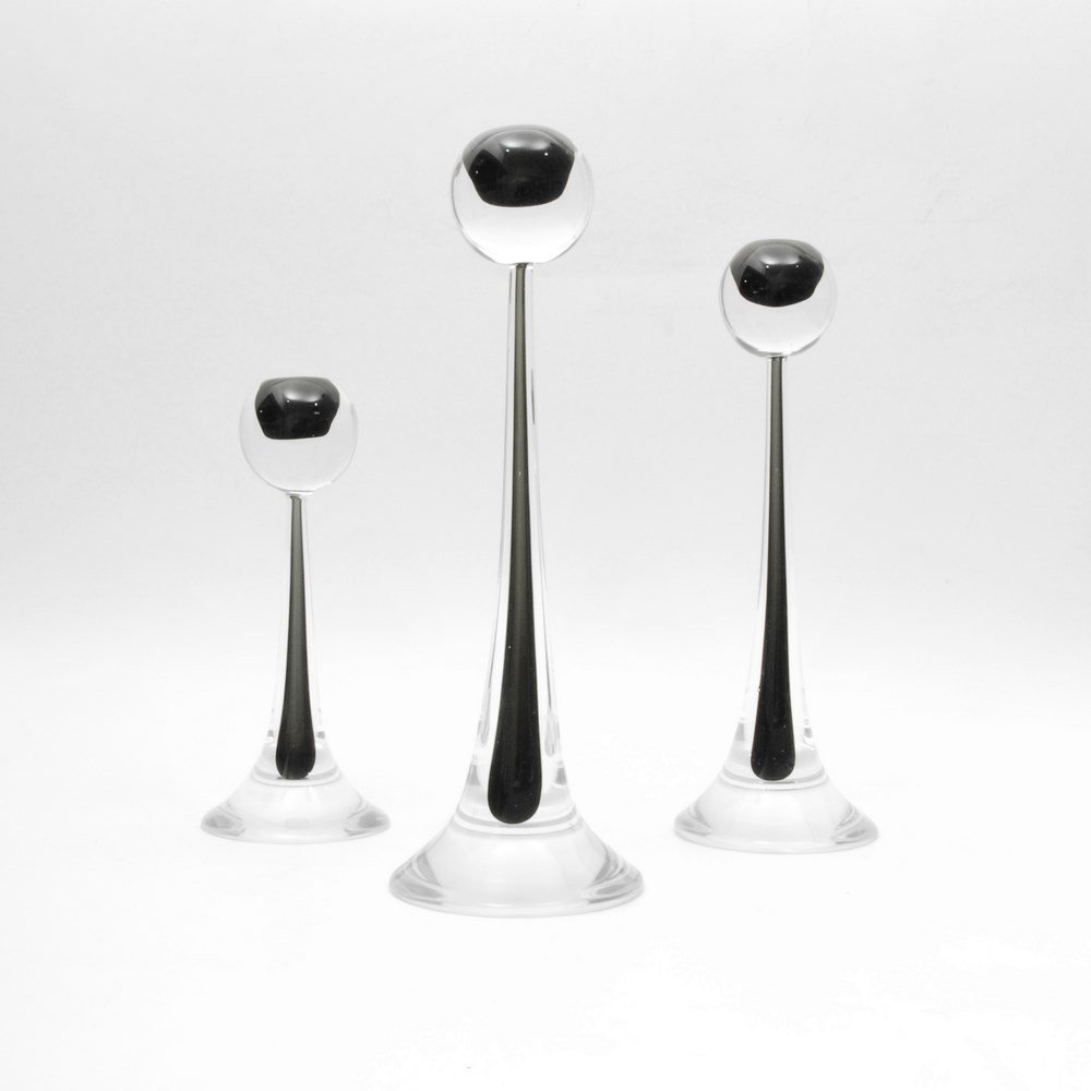 Antonio Da Ros Candlesticks, Set of 3: Designer & Manufacturer: Antonio Da Ros; Cenedese Markings: marked Country of Origin & Materials: Italy; glass Additional Information & Circa: Fine set of three "Sommerso" candlesticks by Antonio Da R