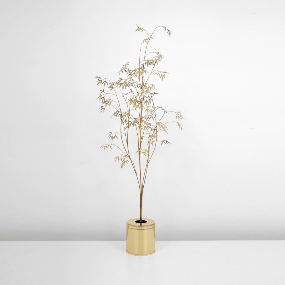 Curtis Jere Floor Lamp: Designer & Manufacturer: Curtis Jere; Artisan House Markings: marked; dated Country of Origin & Materials: USA; mixed metals, other Additional Information & Circa: Tree form floor lamp by Curtis Jere;