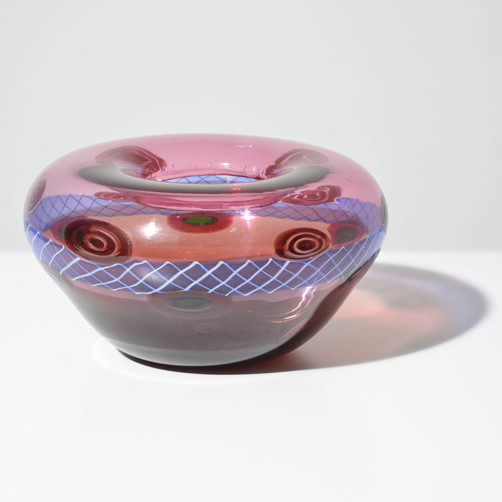Anzolo Fuga MURRINE INCATENATE Vase / Vessel, 10.75"Dia, Provenance Lobel Modern, Murano (1 of 6)