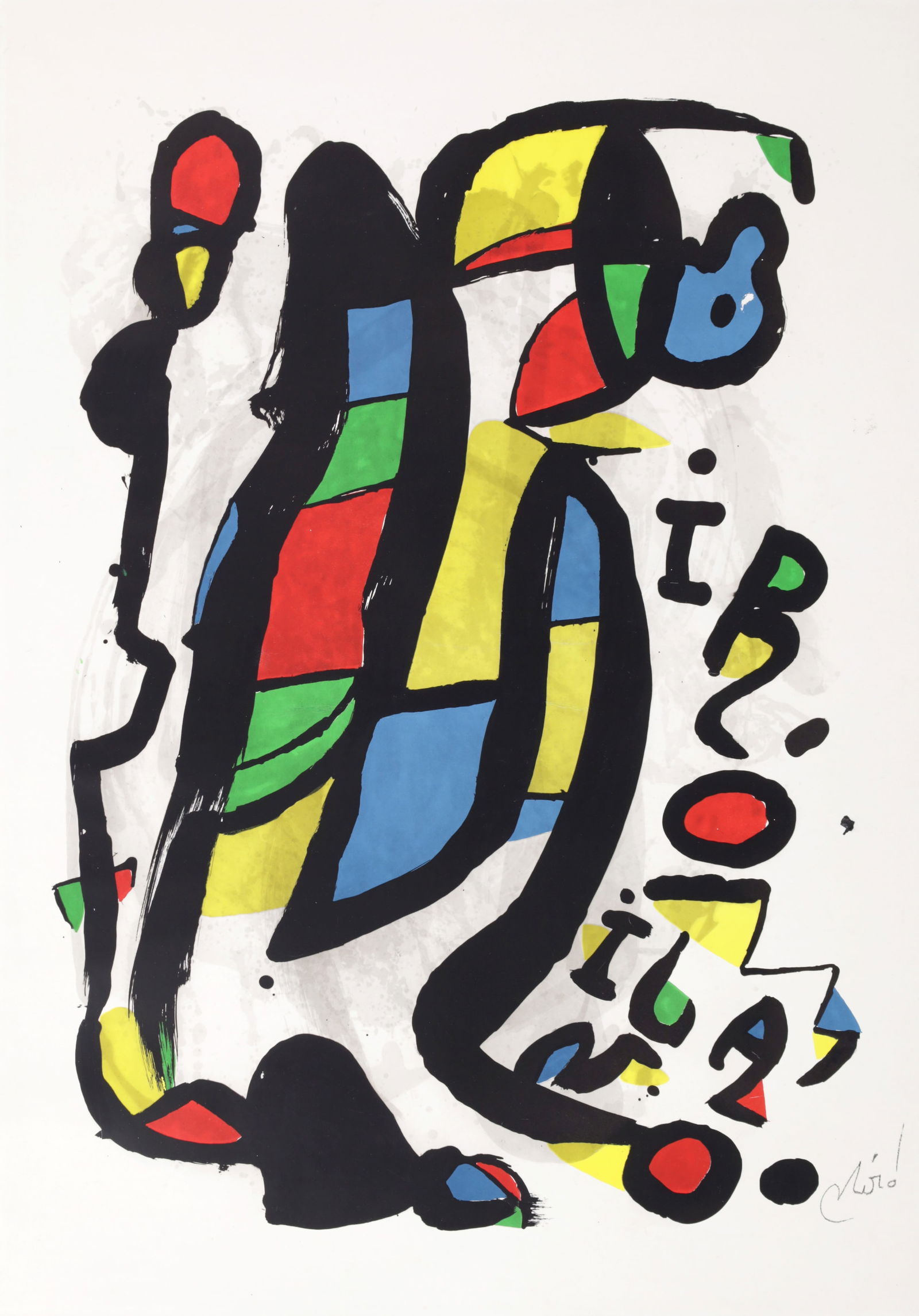 Joan Miro MIRO MILANO Offset Lithograph: Artist/Designer/Manufacturer: Joan Miro (Spanish, 1893-1983)Marking(s); notes: signed in plate; from an unknown edition size; 1981 Materials: offset lithograph