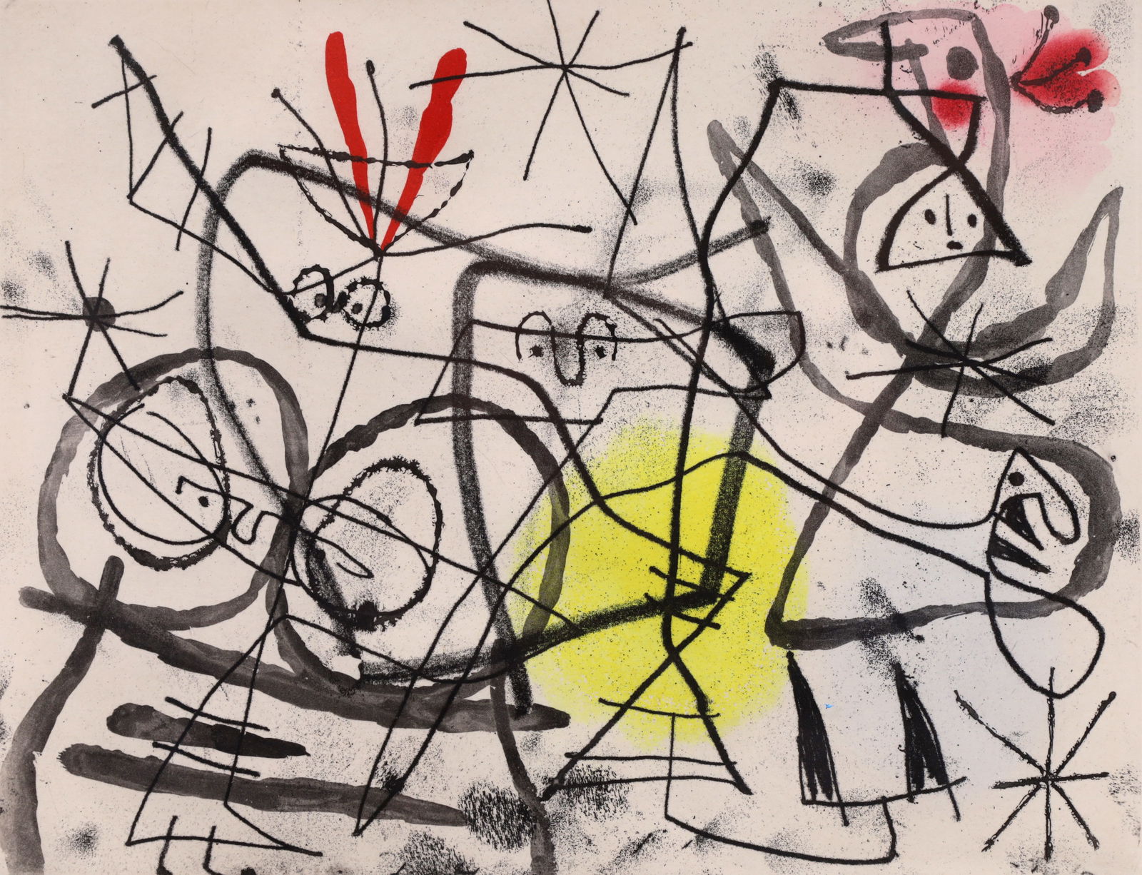 Joan Miro PREPARATIFS D'OISEAUX (Bird Preparations I) Etching and Aquatint: Artist/Designer/Manufacturer: Joan Miro (Spanish, 1893-1983)Marking(s); notes: signed; HC aside from the editio