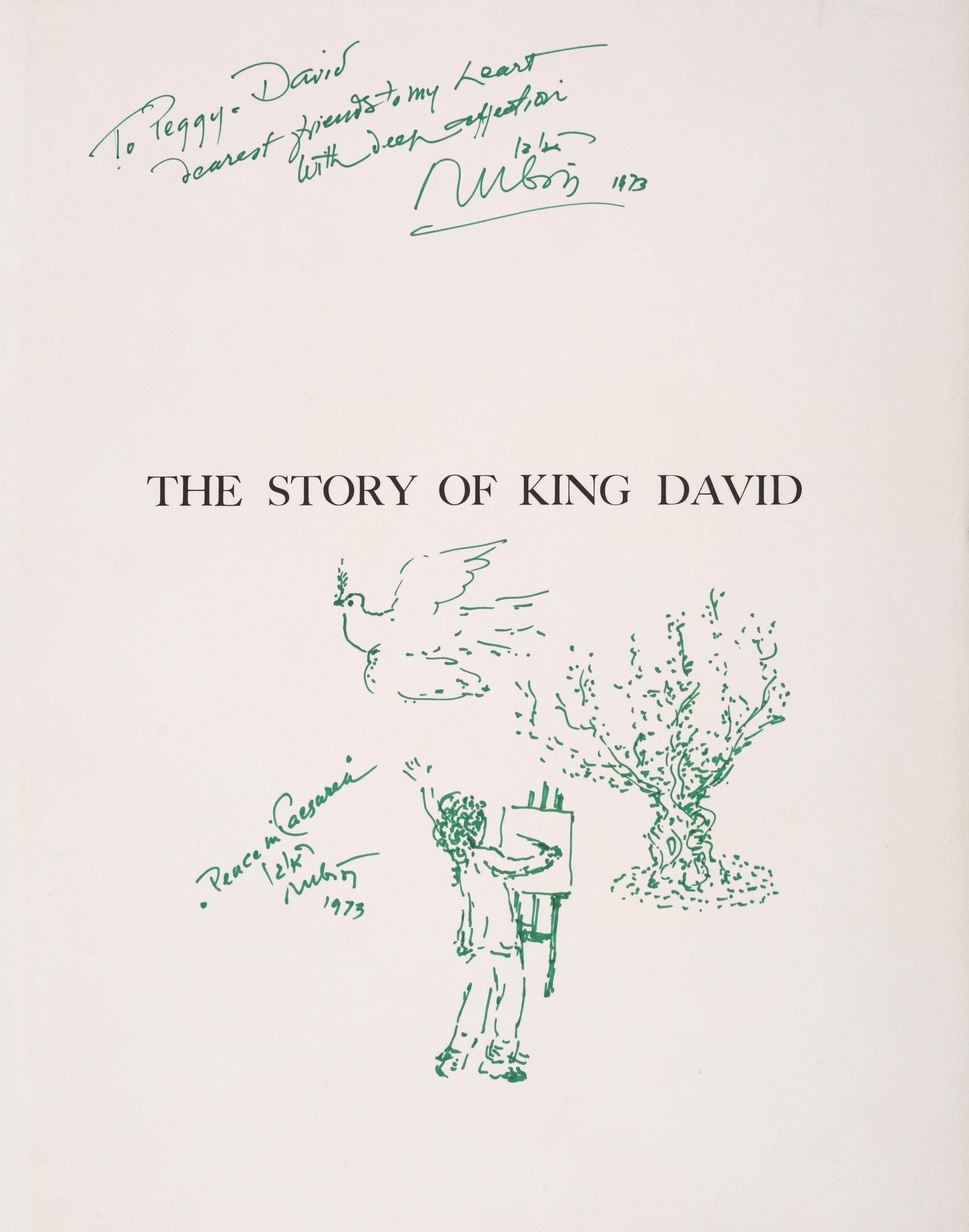 Reuven Rubin THE STORY OF KING DAVID PORTFOLIO Embellished Lithograph: Artist/Designer/Manufacturer: Reuven Rubin (Romanian/Israeli, 1893-1974)Marking(s); notes: signed, blind stamp,