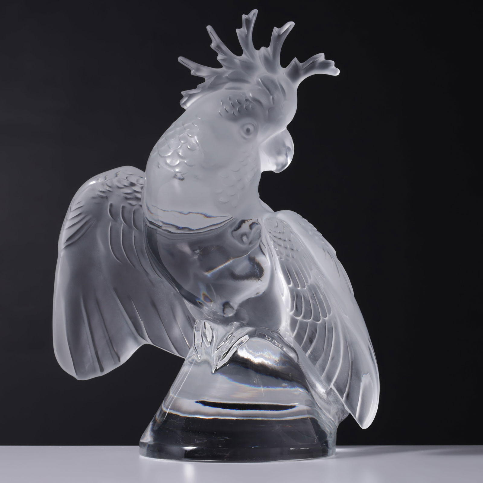 Large Lalique ARA (Cockatoo) Sculpture, 12"H (1 of 14)