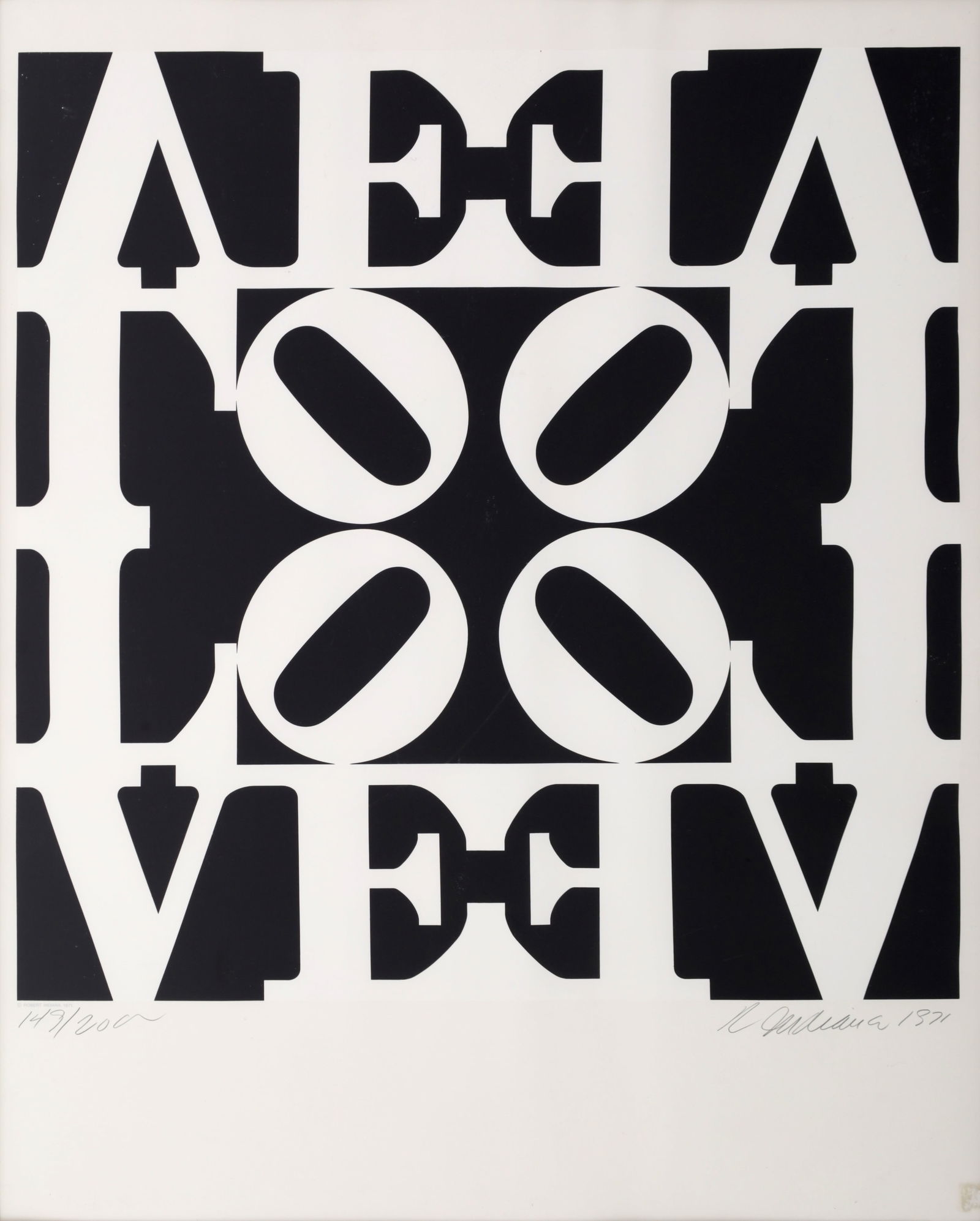 Robert Indiana BLACK AND WHITE LOVE Screenprint (1 of 12)