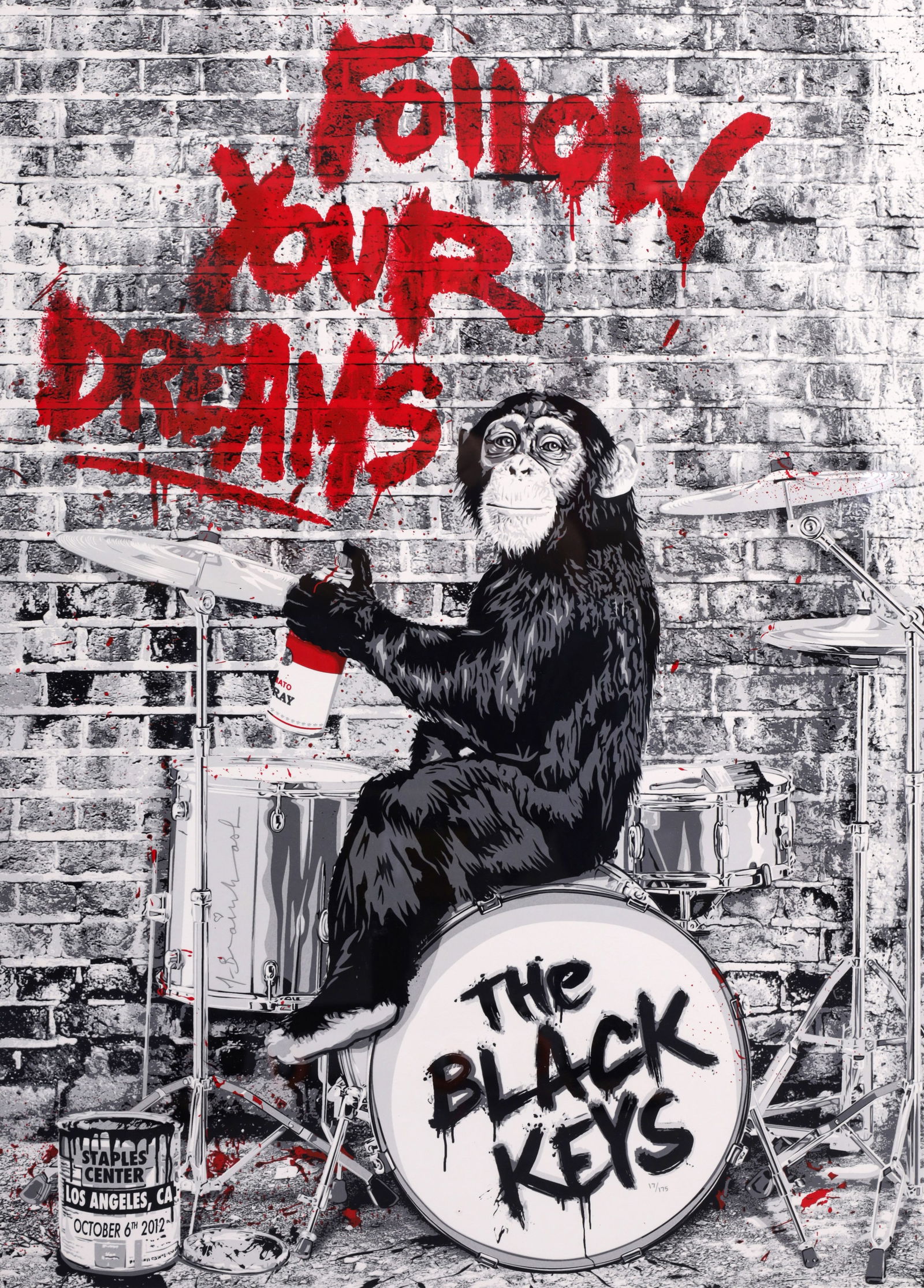 Mr. Brainwash THE BLACK KEYS LA II (Follow Your Dreams) Screenprint: Artist/Designer/Manufacturer: Mr. Brainwash a.k.a. Thierry Guetta (French/American, b. 1966)Marking(s); notes: