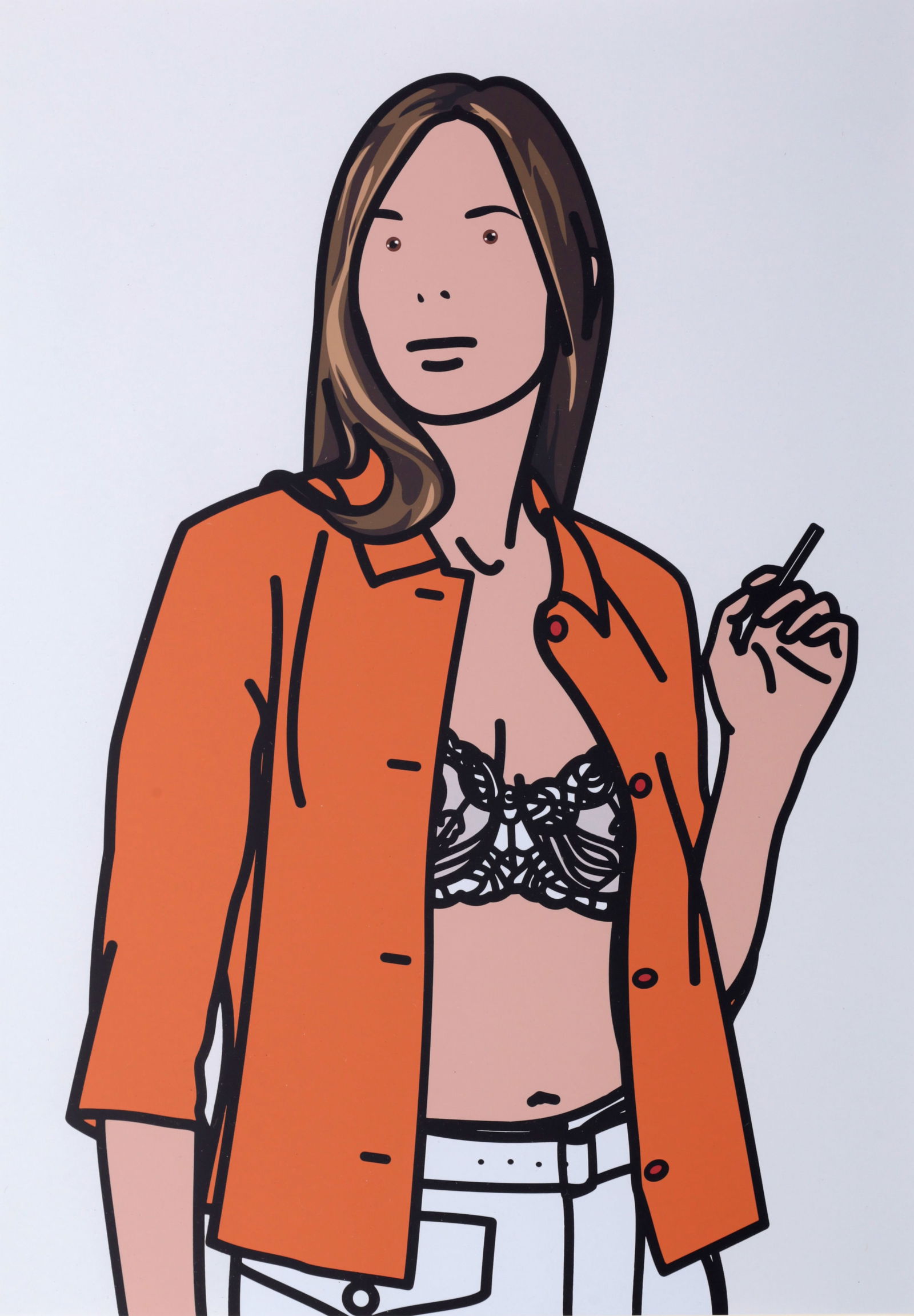 Julian Opie RUTH SMOKING I Lambda Print: Artist/Designer/Manufacturer: Julian Opie (British, b. 1958)Marking(s); notes: no marking(s) apparent; ed. 221/250 aside from 3 APs; 2006Materials: Lambda print on Fujicolor paper