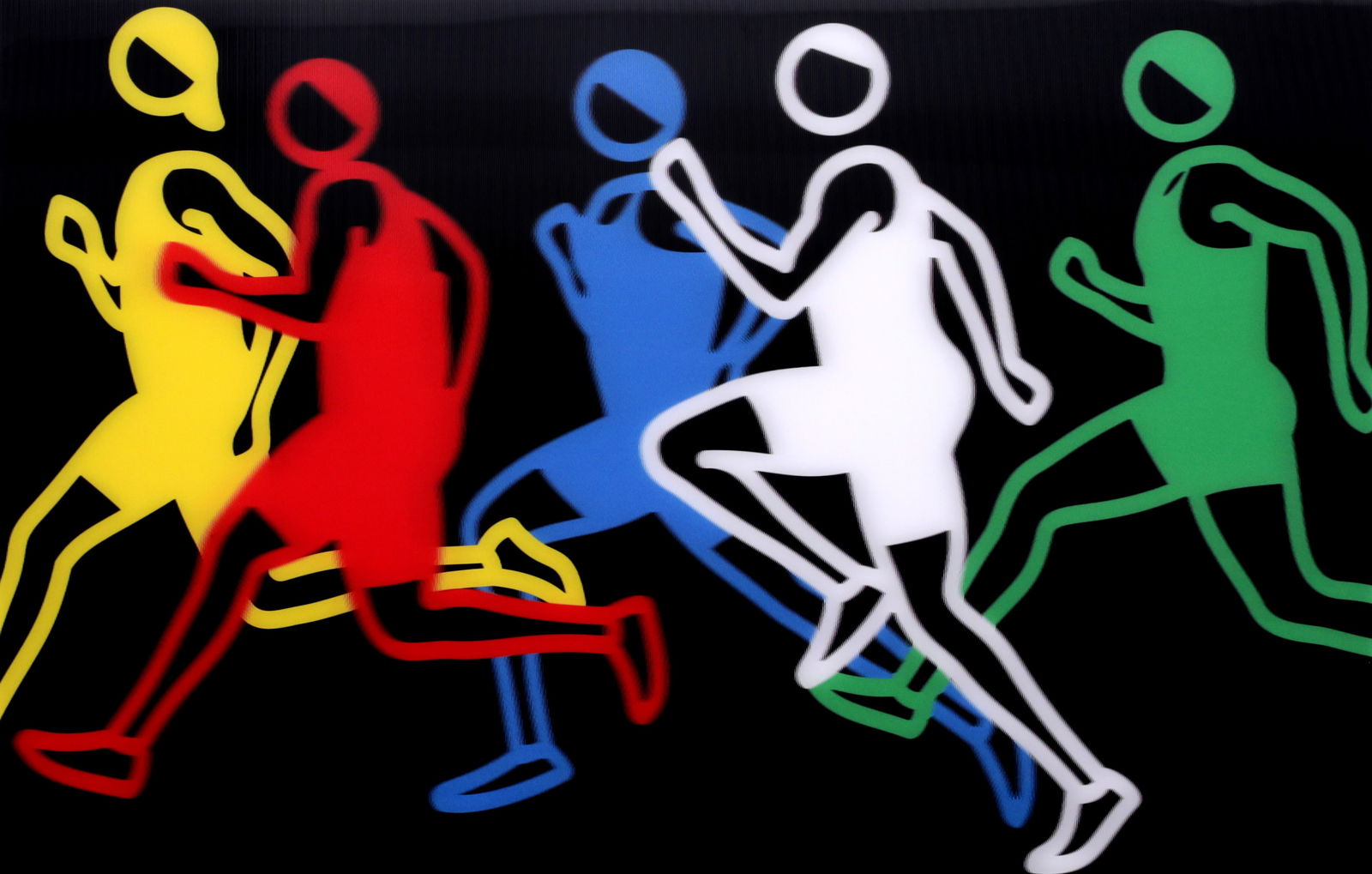 Julian Opie SPRINTERS: MEN SPRINTERS 3 Lenticular Panel, 47.5"H (1 of 6)