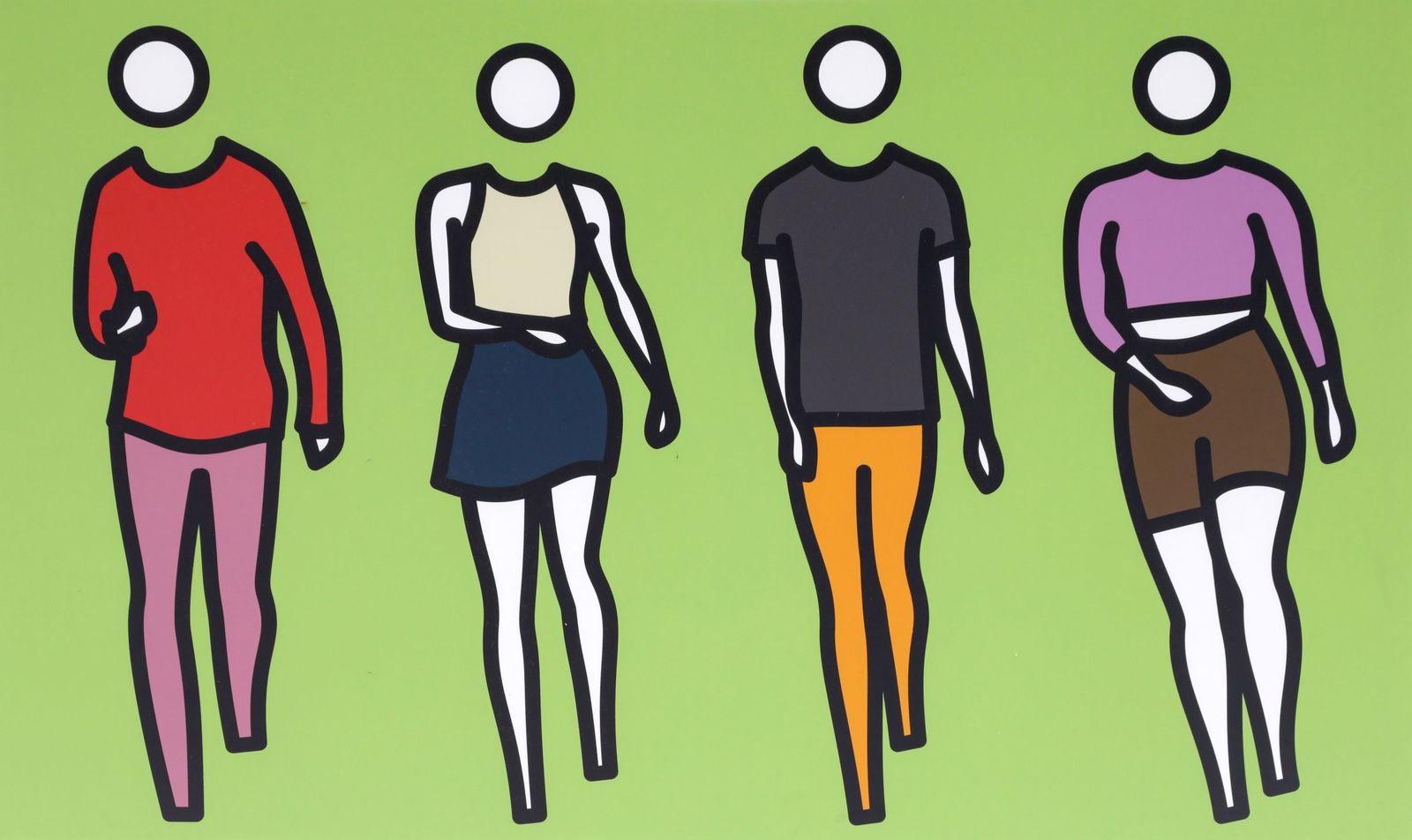 Julian Opie DANCE SYNCED 2 Screenprint, 59"W: Artist/Designer/Manufacturer: Julian Opie (British, b. 1958)Marking(s); notes: signed; ed. 20/45