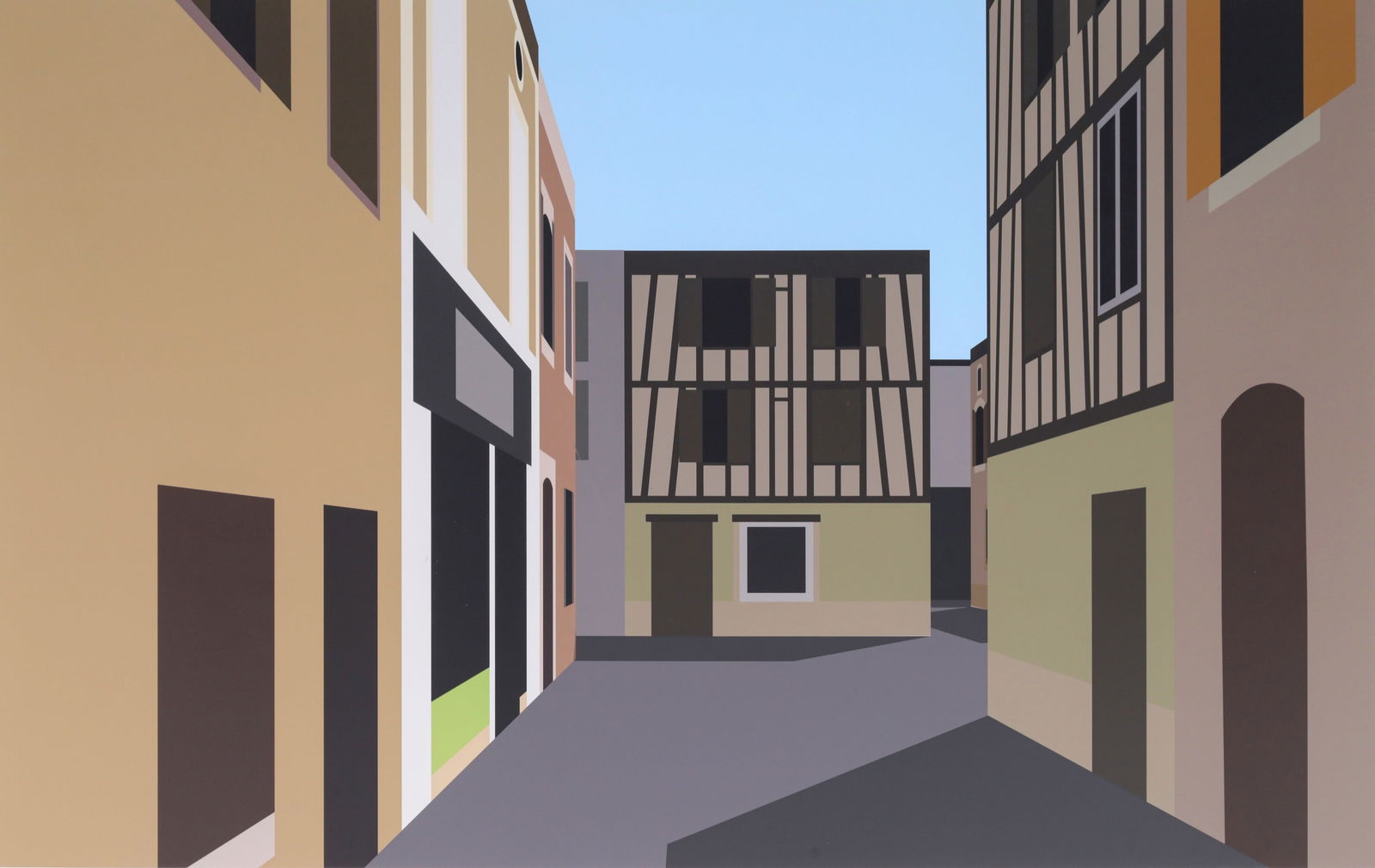 Julian Opie FRENCH VILLAGE 6 Inkjet Print, 87.75"W: Artist/Designer/Manufacturer: Julian Opie (British, b. 1958)Marking(s); notes: signed, marking(s); ed. 5/12; 2021 (per gallery label)Materials: inkjet on Photo Raf Ultra