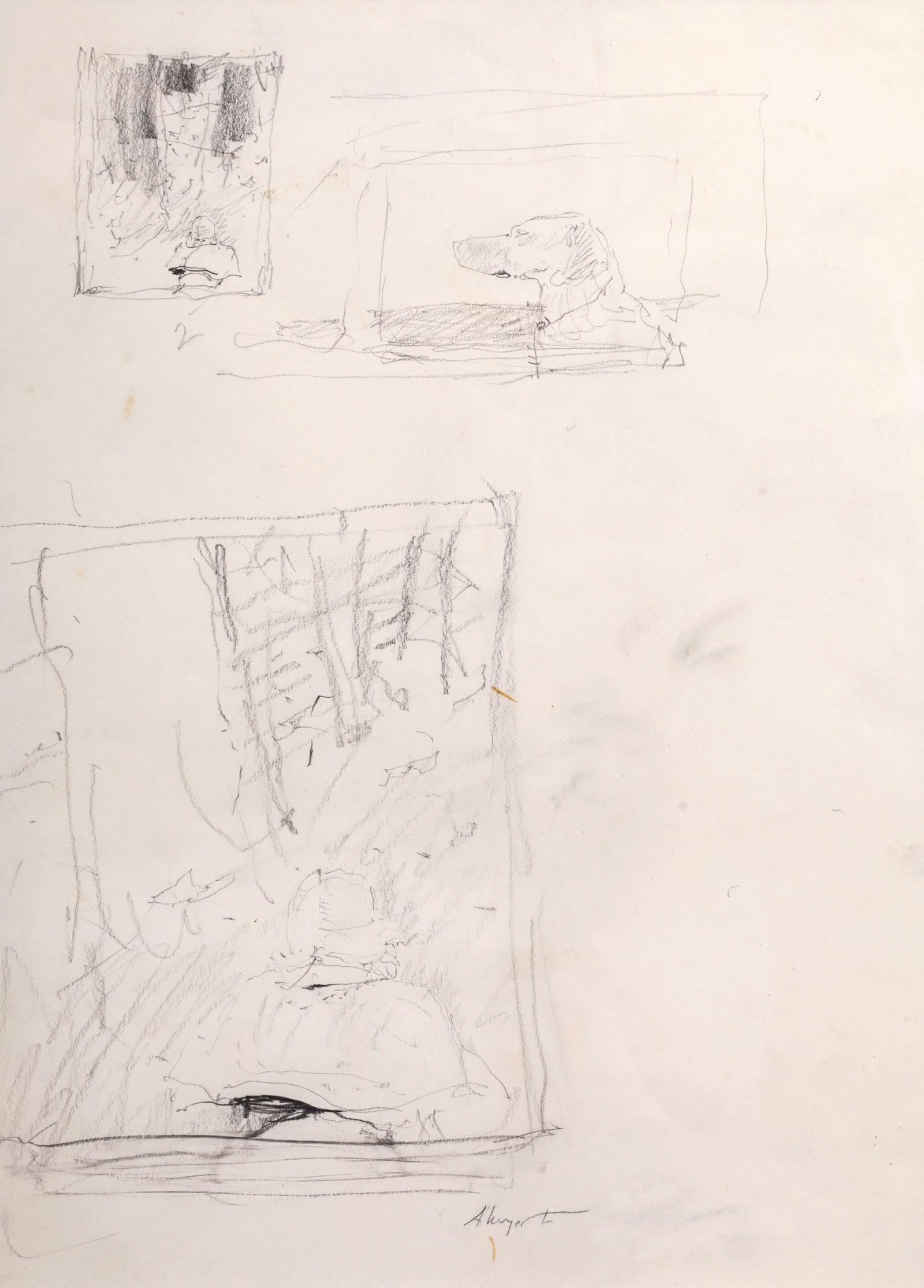 Andrew Wyeth STUDY FOR CAMPFIRE WITH NELL Sketch (1 of 10)