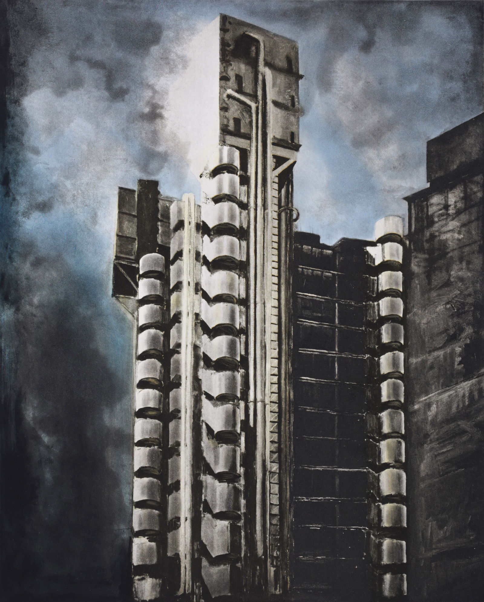 Jim Dine LLOYD'S BUILDING Etching / Aquatint: Artist/Designer/Manufacturer: Jim Dine (American, b. 1935)Marking(s); notes: signed, blind stamp; PP aside from the edition of 100; 1986Materials: etching with aquatint on Rives B