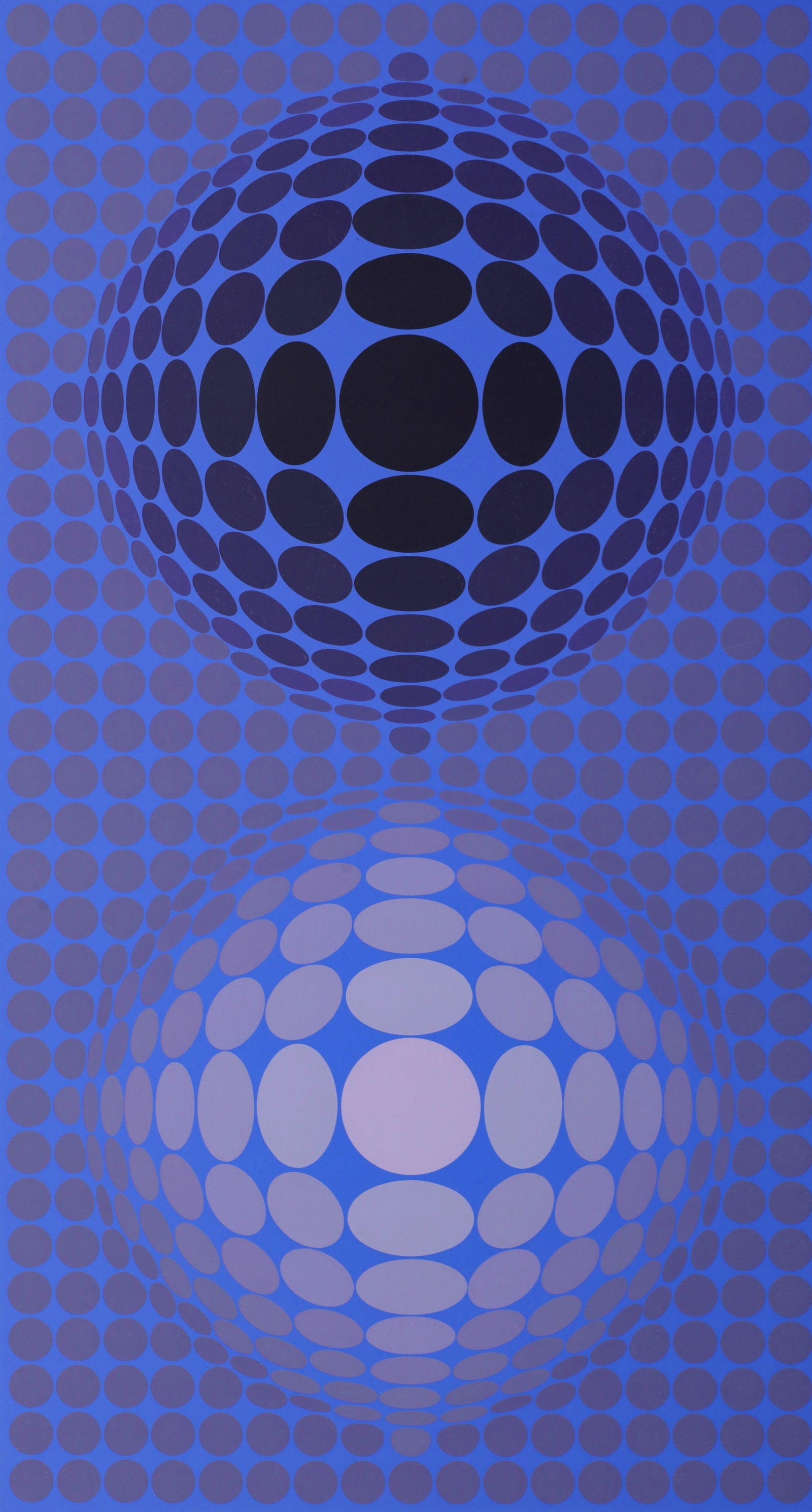 Victor Vasarely DOUBLE BLUE SQUARES (VP 119) Screenprint: Artist/Designer/Manufacturer: Victor Vasarely (Hungarian/French, 1906-1997)Marking(s); notes: signed, blind stamp; ed. 168/190; 1972