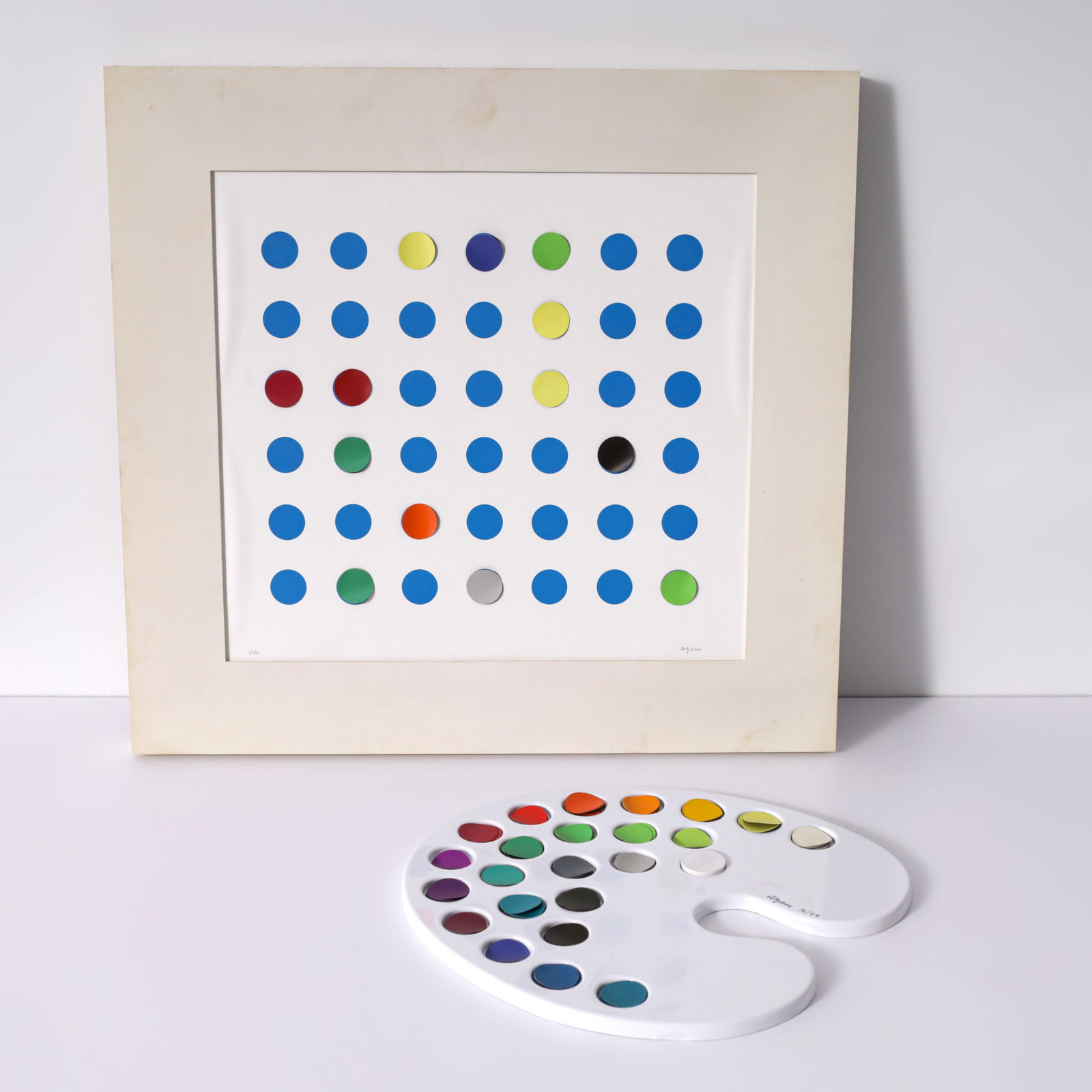 Yaacov Agam TRANSFORMABLE DIALOGUE #1 Lithograph & Palette (1 of 9)