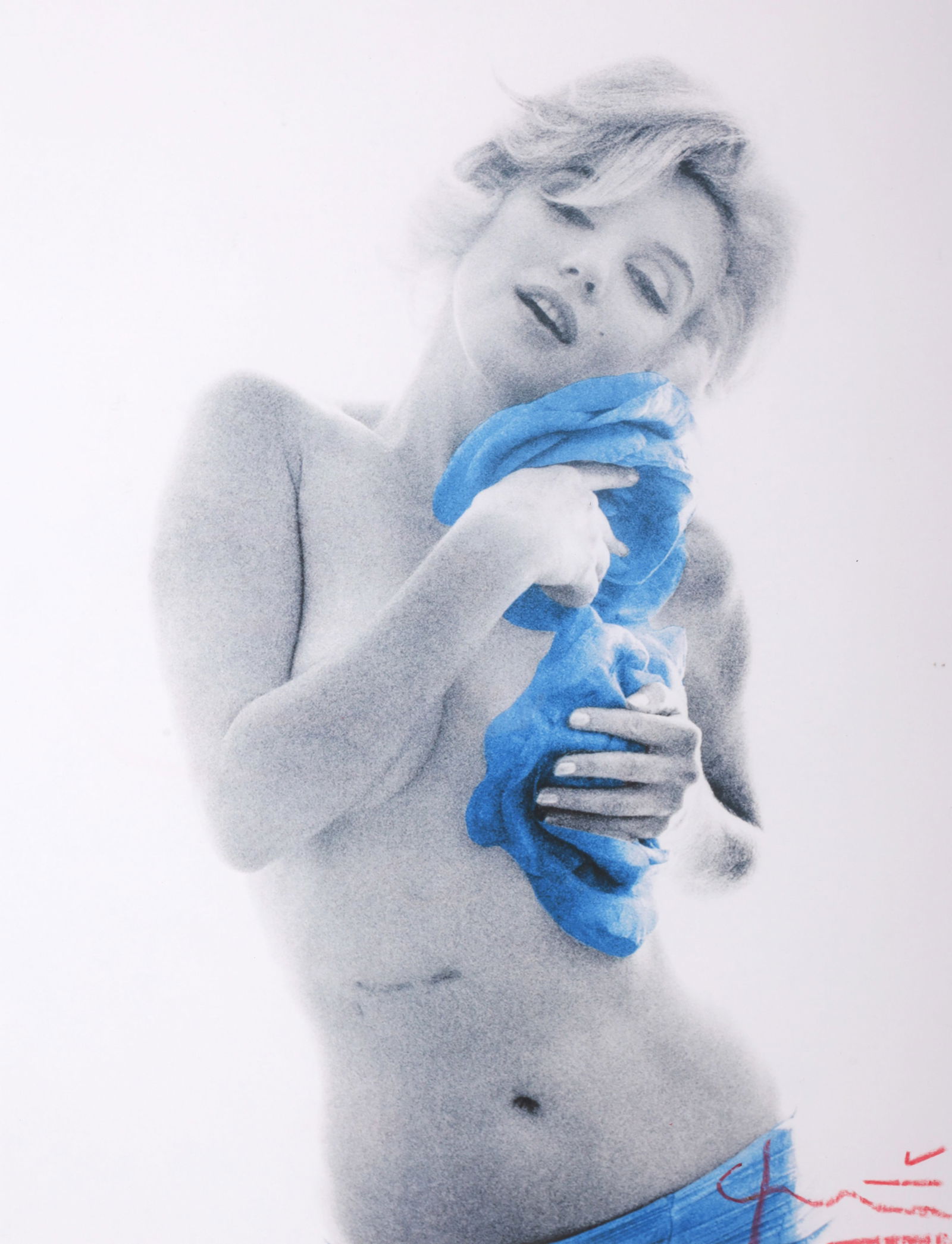 Bert Stern MARILYN WITH BLUE ROSES Digital Print: Artist/Designer/Manufacturer: Bert Stern (American, 1929-2013)Marking(s); notes: signed, marking(s); from an un