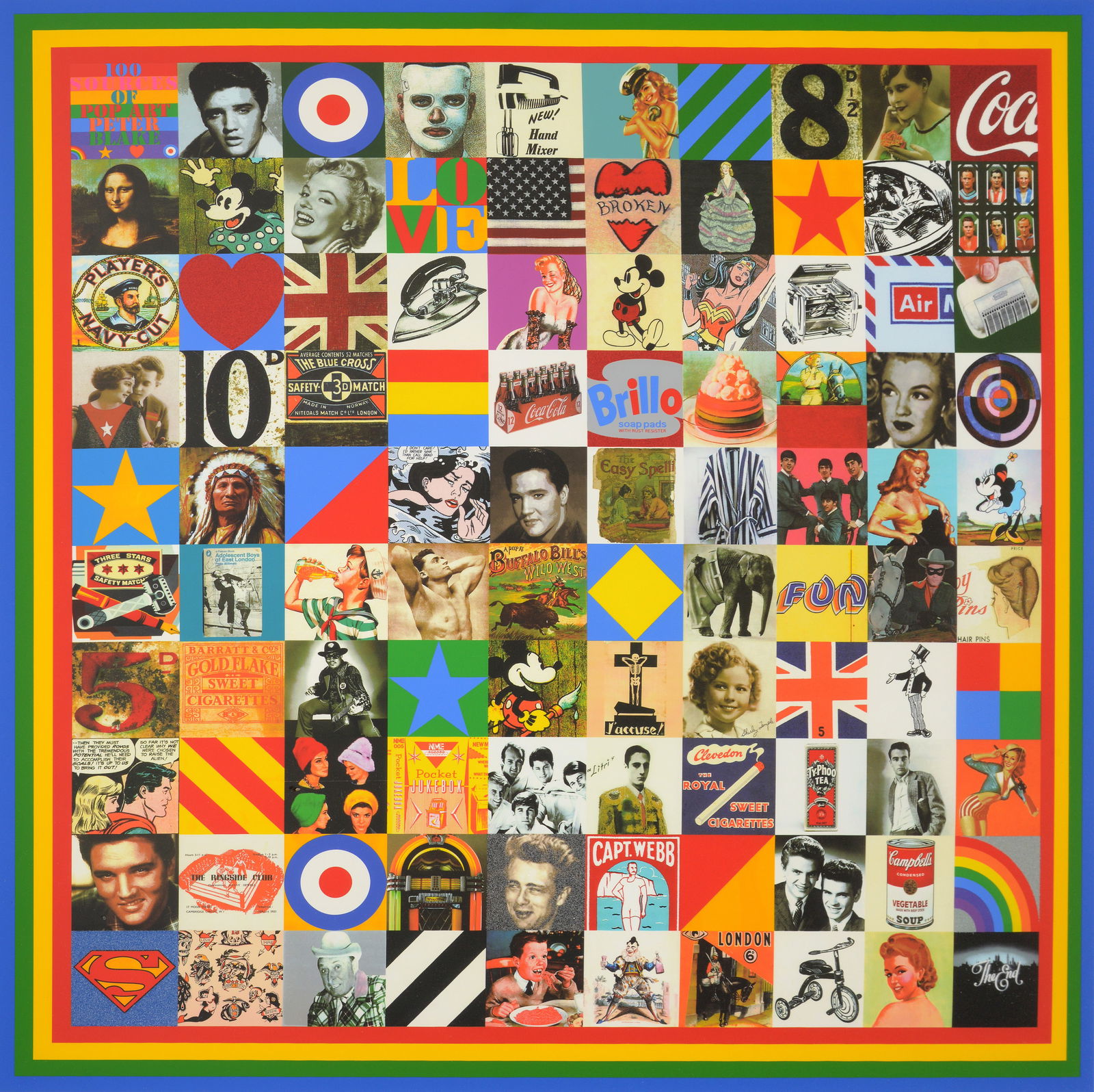 Peter Blake 100 SOURCES OF POP Diamond Dust Screenprint, 51"H (1 of 10)
