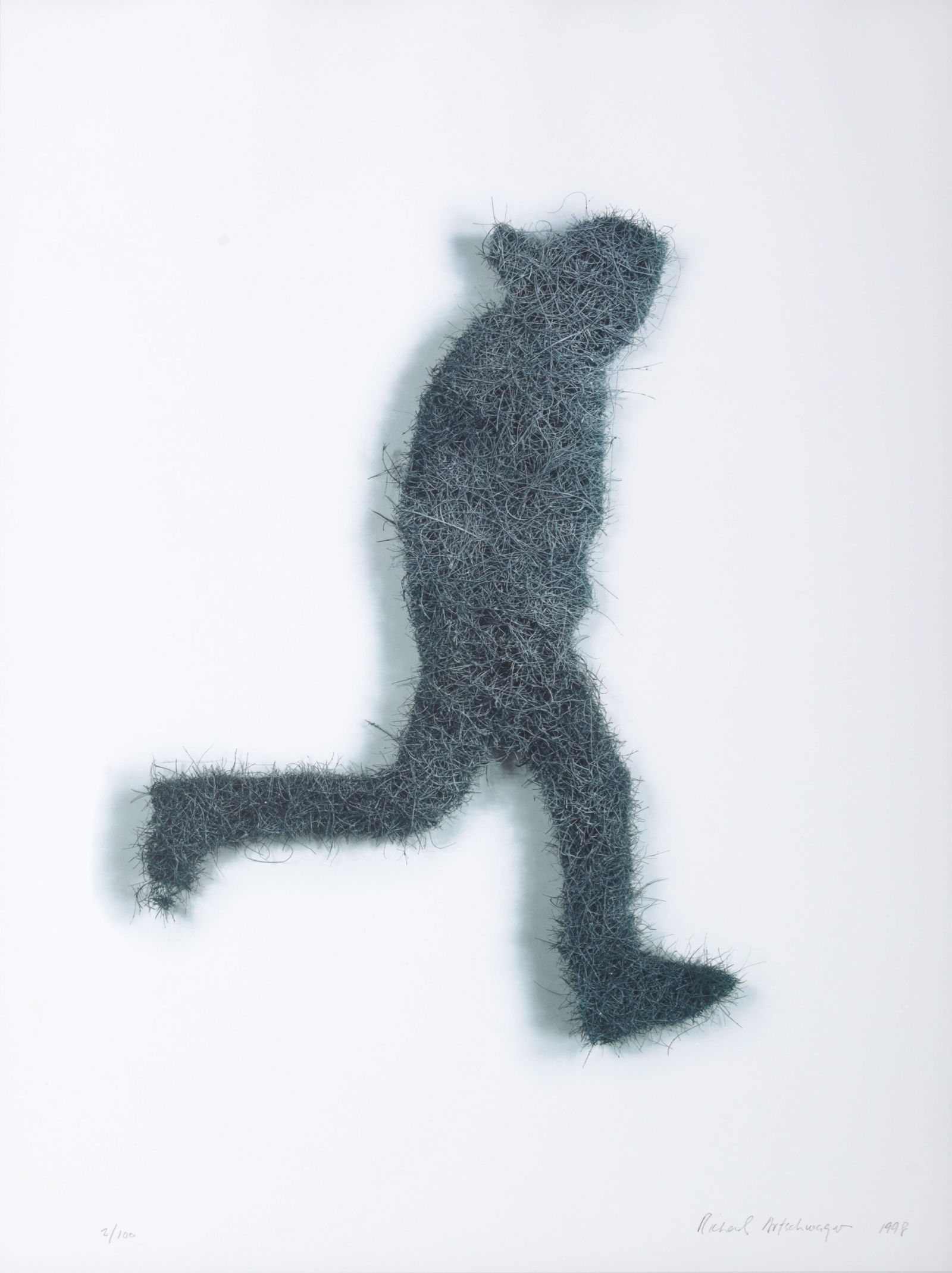 Richard Artschwager UNTITLED (Running Man) Iris Print: Artist/Designer/Manufacturer: Richard Artschwager (American, 1923-2013)Marking(s); notes: signed, marking(s); ed. 2/100; 1998Materials: iris print on paperDimensions